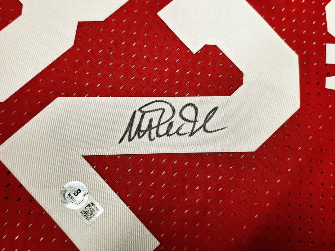 Lakers Magic Johnson Auto Red Mitchell Ness 1991 ASG Swingman Jersey XXL Beckett