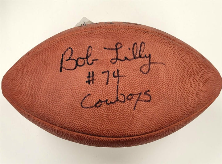 Bob Lilly signed "Cowboys #74" Official NFL Football autograph ~ Beckett BAS