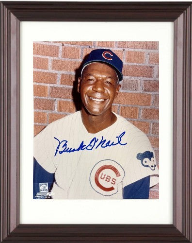 Buck O'Neil signed Chicago Cubs 8x10 Photo minor dings Framed - COA/Show Ticket