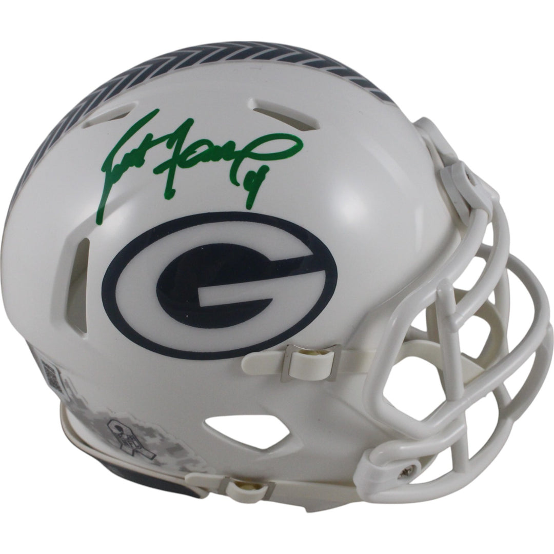 Brett Favre Autographed Green Bay Packers 24 STS Mini Helmet Beckett 49226