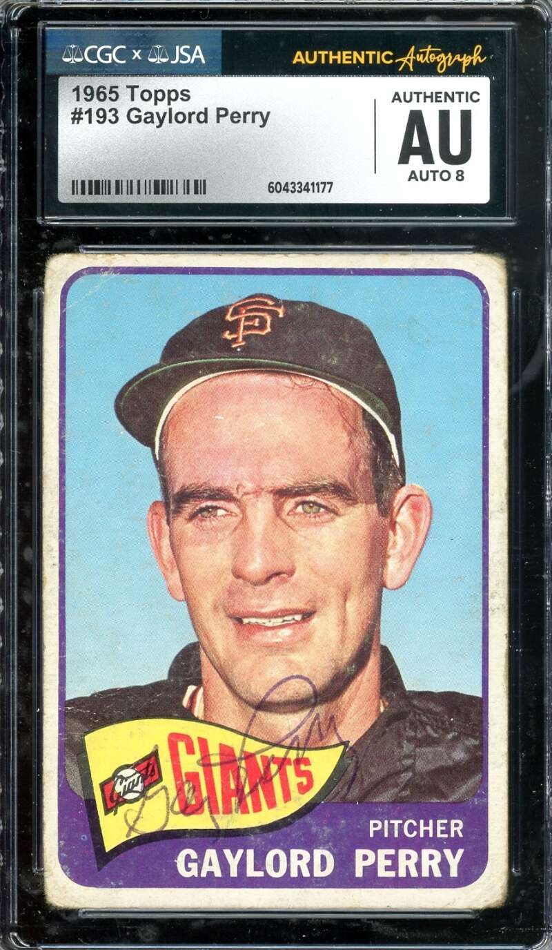 Gaylord Perry CGC JSA Coa Vintage Signed 1965 Topps Autograph