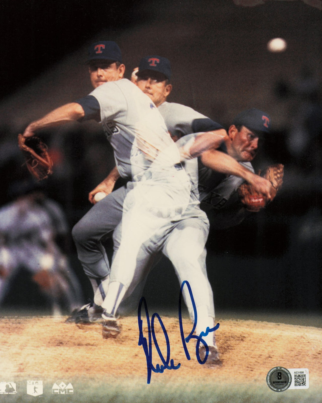 Nolan Ryan Autographed Signed 8x10 Photo Texas Rangers Beckett BAS QR #AE31698