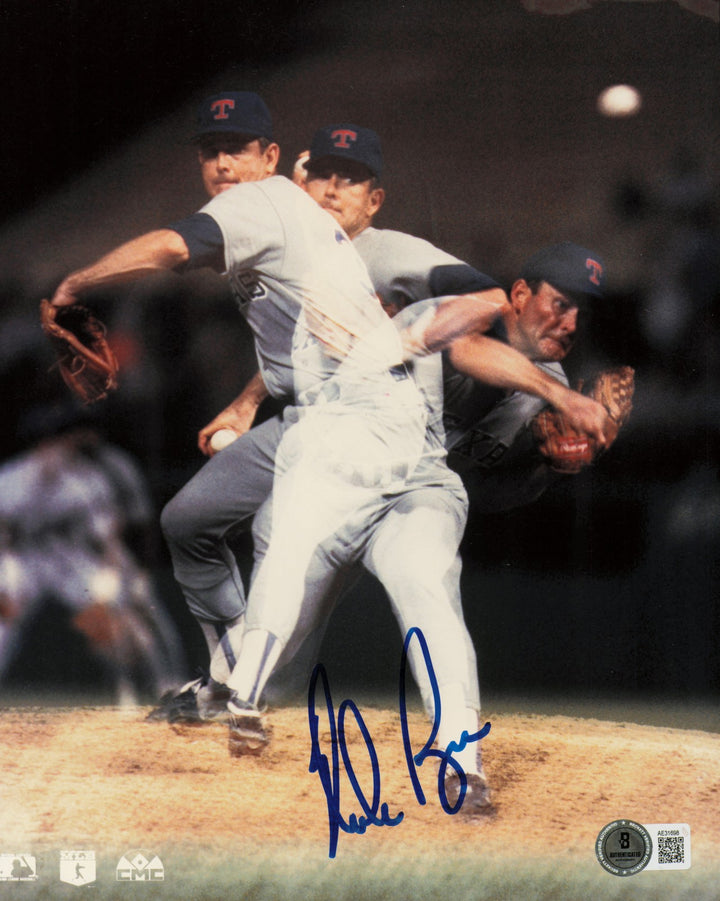 Nolan Ryan Autographed Signed 8x10 Photo Texas Rangers Beckett BAS QR #AE31698