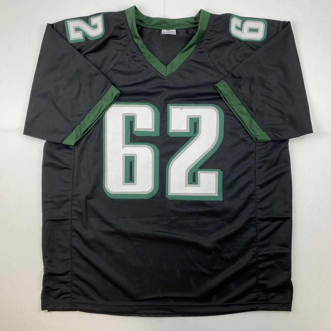 Facsimile Autographed Jason Kelce Philadelphia Black Reprint Jersey Size Mens XL