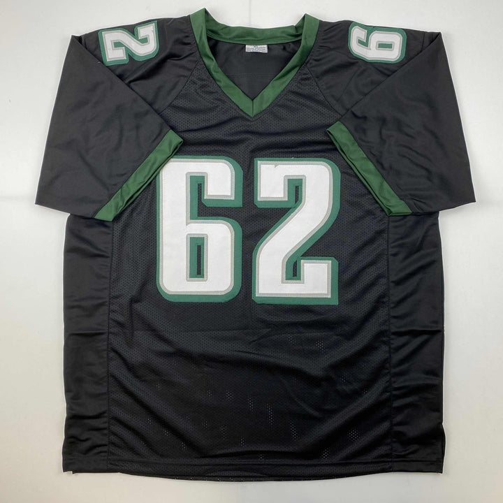 Facsimile Autographed Jason Kelce Philadelphia Black Reprint Jersey Size Mens XL