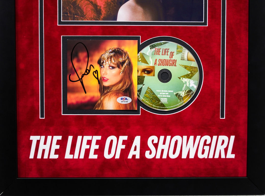 Taylor Swift Signed CD Cover Custom Framed PSA The Life of a Showgirl