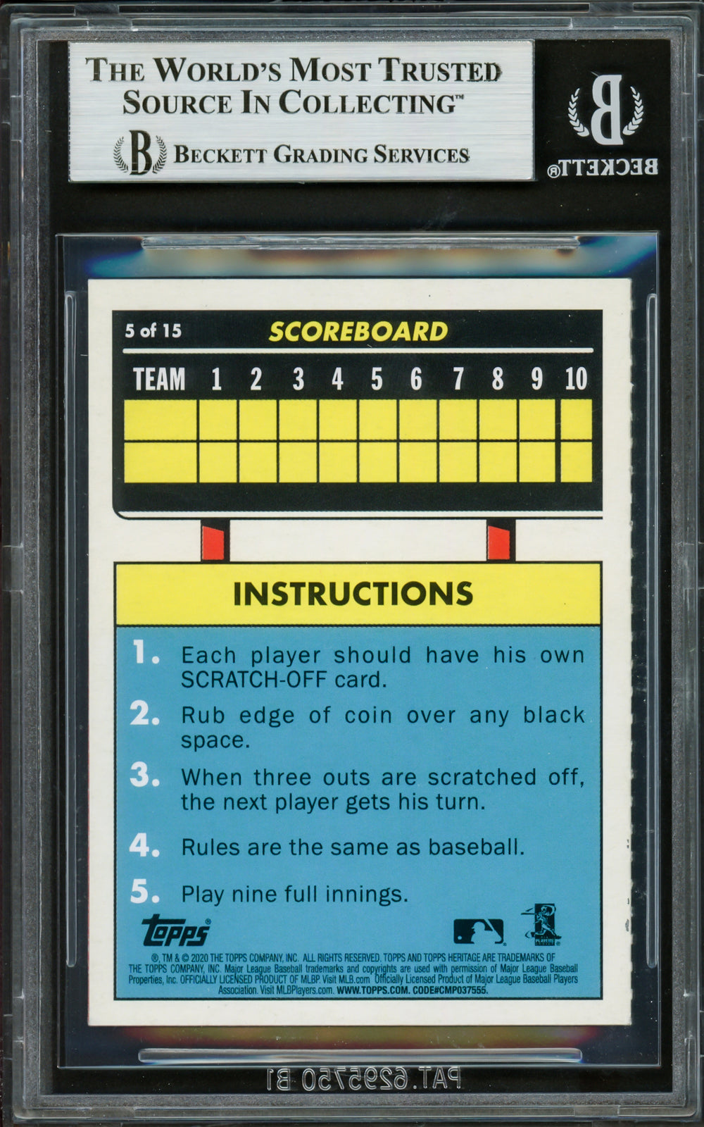 Ronald Acuna Jr. Signed 2020 Topps Heritage Scratch Off Card 5 Braves Beckett