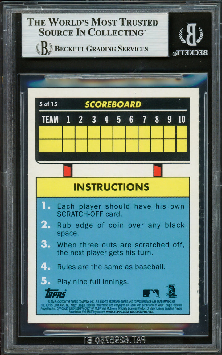 Ronald Acuna Jr. Signed 2020 Topps Heritage Scratch Off Card 5 Braves Beckett