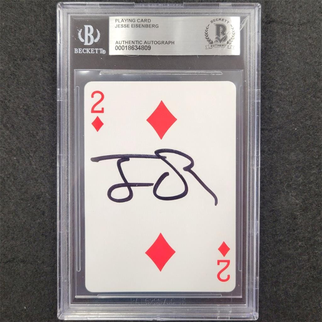 Jesse Eisenberg signed Diamond Playing Card Now You See Me autograph Beckett BAS