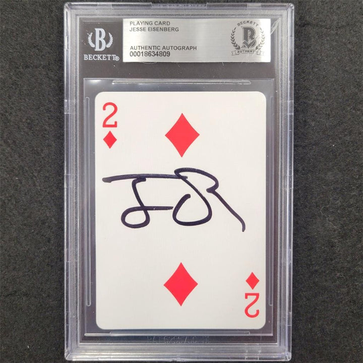 Jesse Eisenberg signed Diamond Playing Card Now You See Me autograph Beckett BAS