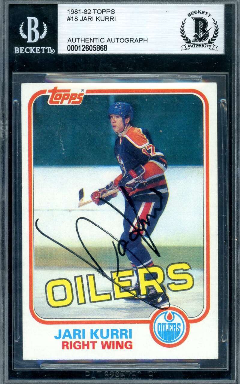Jari Kurri Beckett BAS Signed 1981-82 Topps Rookie Autograph