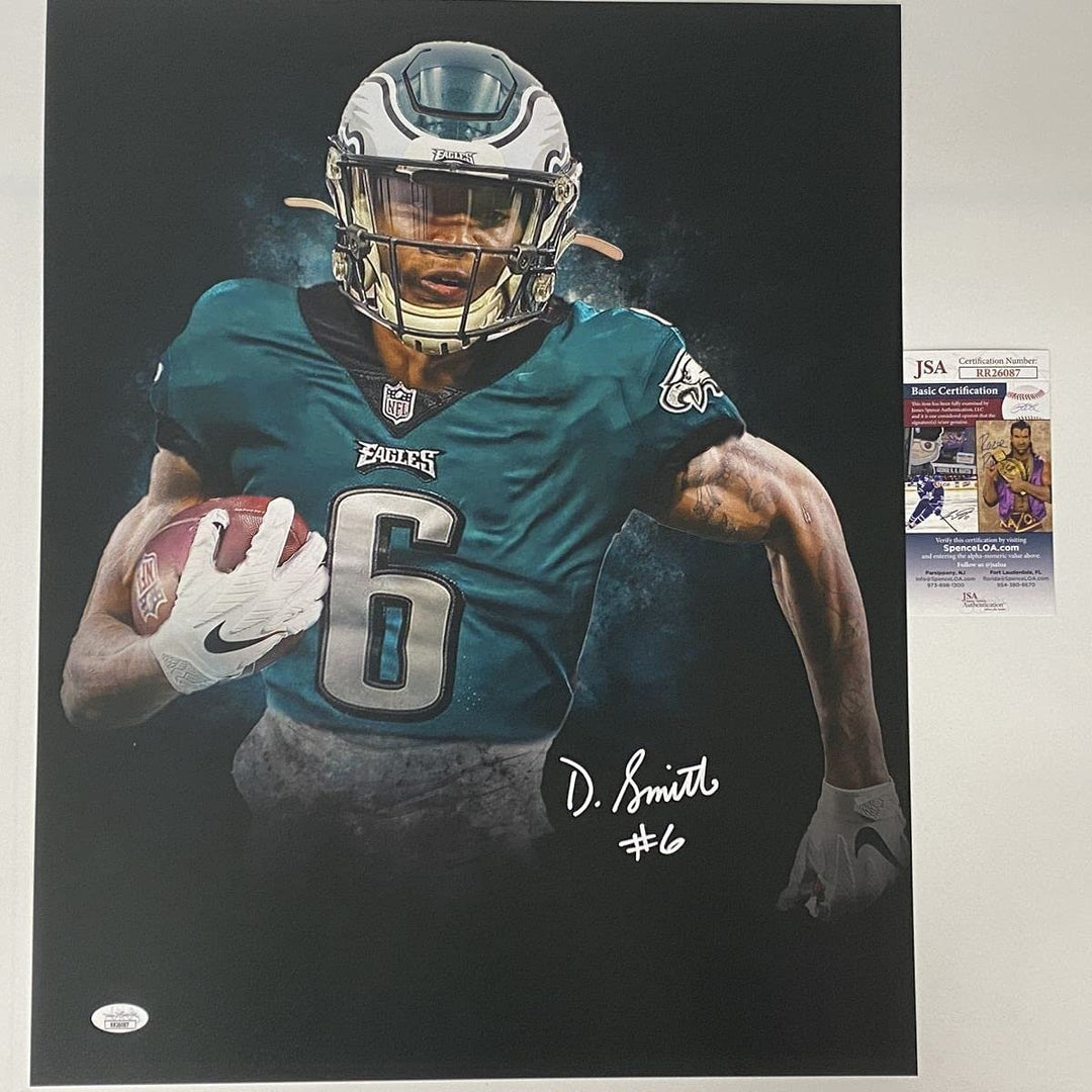 Autographed/Signed DeVonta Smith Eagles 16x20 Photo JSA COA Auto