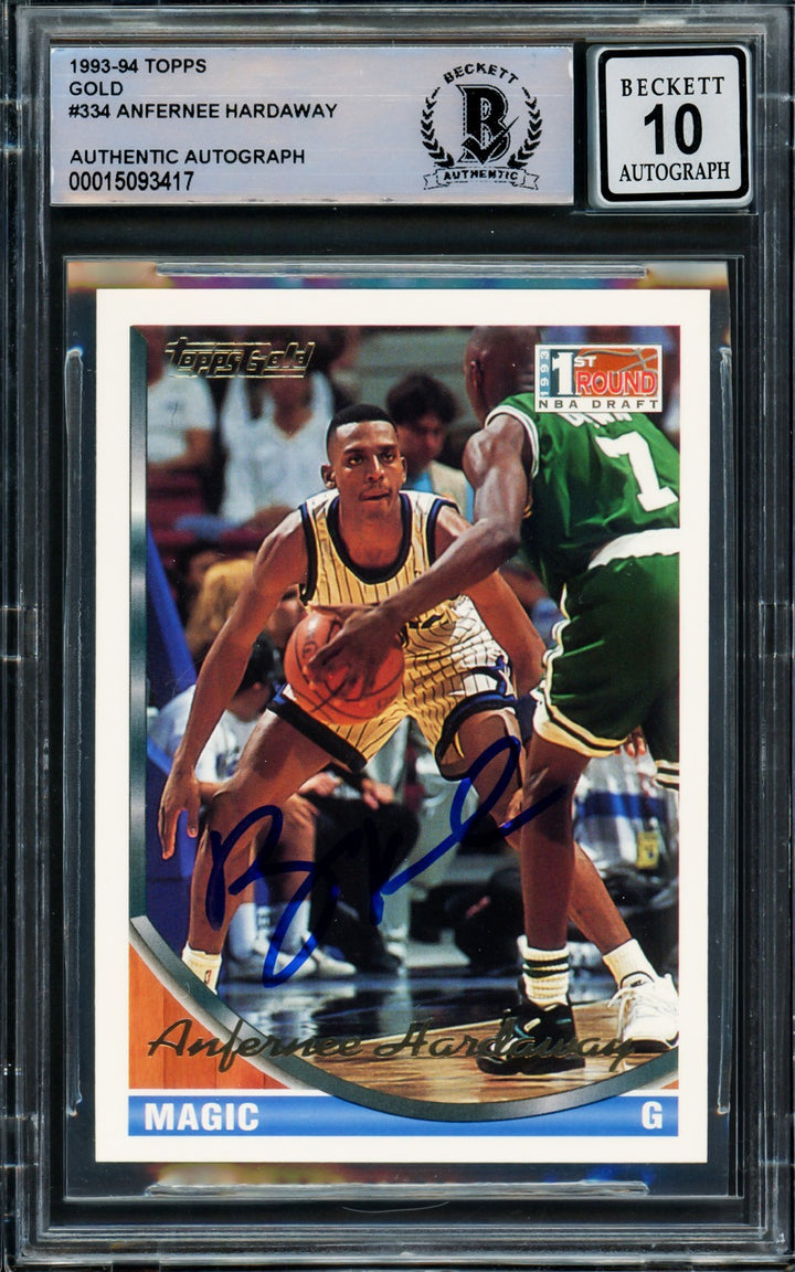 Anfernee Hardaway Auto Signed 1993-94 Topps Gold RC 334 Magic Auto GM 10 Beckett