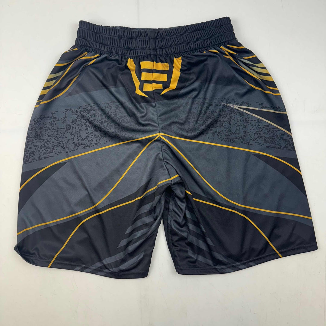 Autographed/Signed Stipe Miocic Black and Gold UFC MMA Trunks Shorts Beckett COA