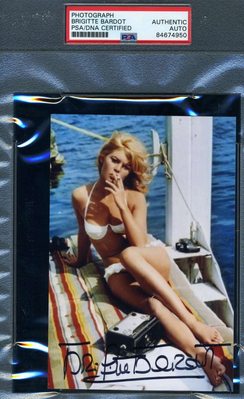 Brigitte Bardot PSA DNA Cert Signed 4x6 Photo Autograph