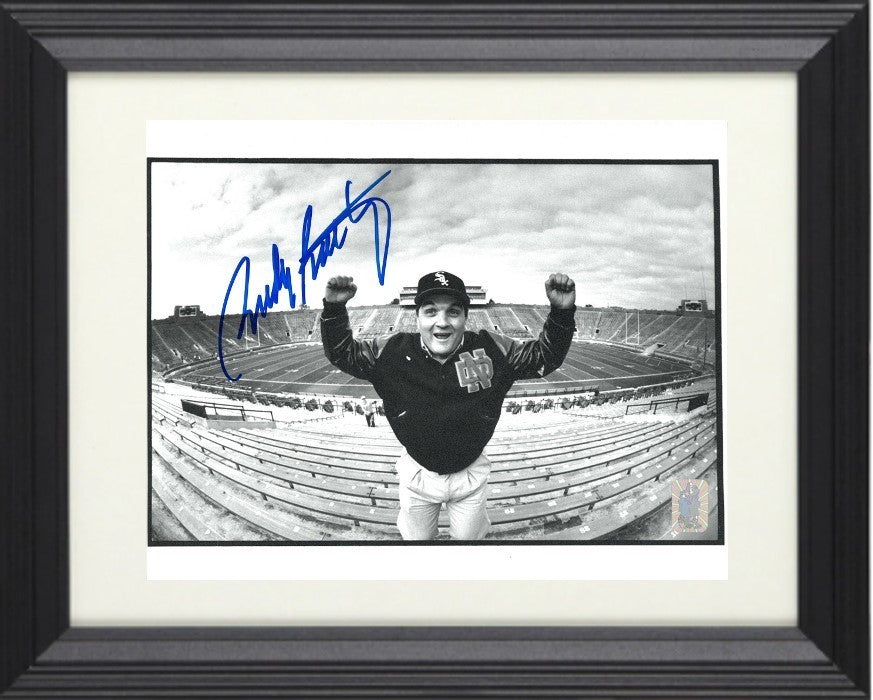 Rudy Ruettiger signed Notre Dame Fighting Irish 8X10 Photo Framed- Rudy 45 Holo