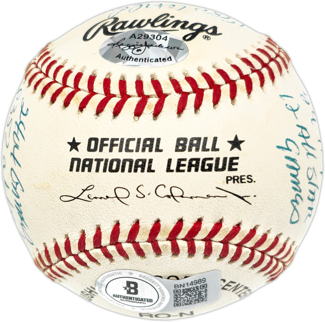 Mike Schmidt Signed NL Baseball Phillies Statball 16 Stats Beckett #BN14989