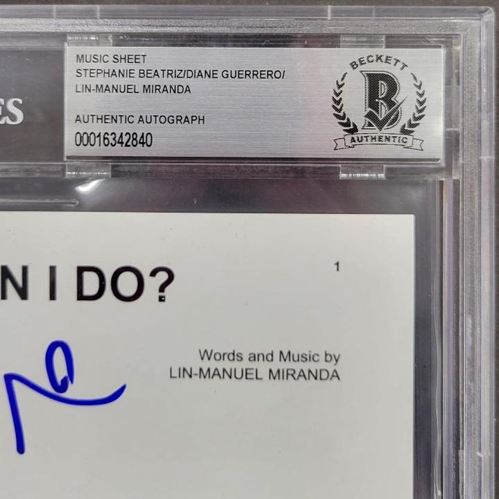 Disney Encanto cast signed 8.5x11 Lyric Sheet Miranda Beatriz Guerrero ~ BAS