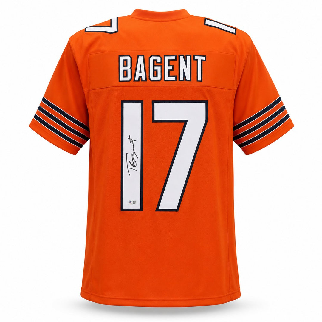 Chicago Bears Tyson Bagent Signed Orange Jersey Beckett BAS QR