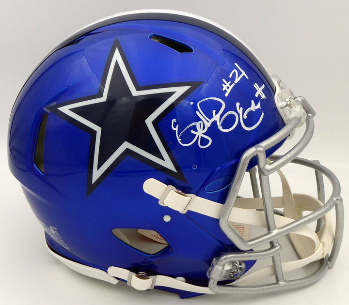 Ezekiel Elliott Signed Cowboys Flash Blue Full Size Authentic Speed Helmet BAS