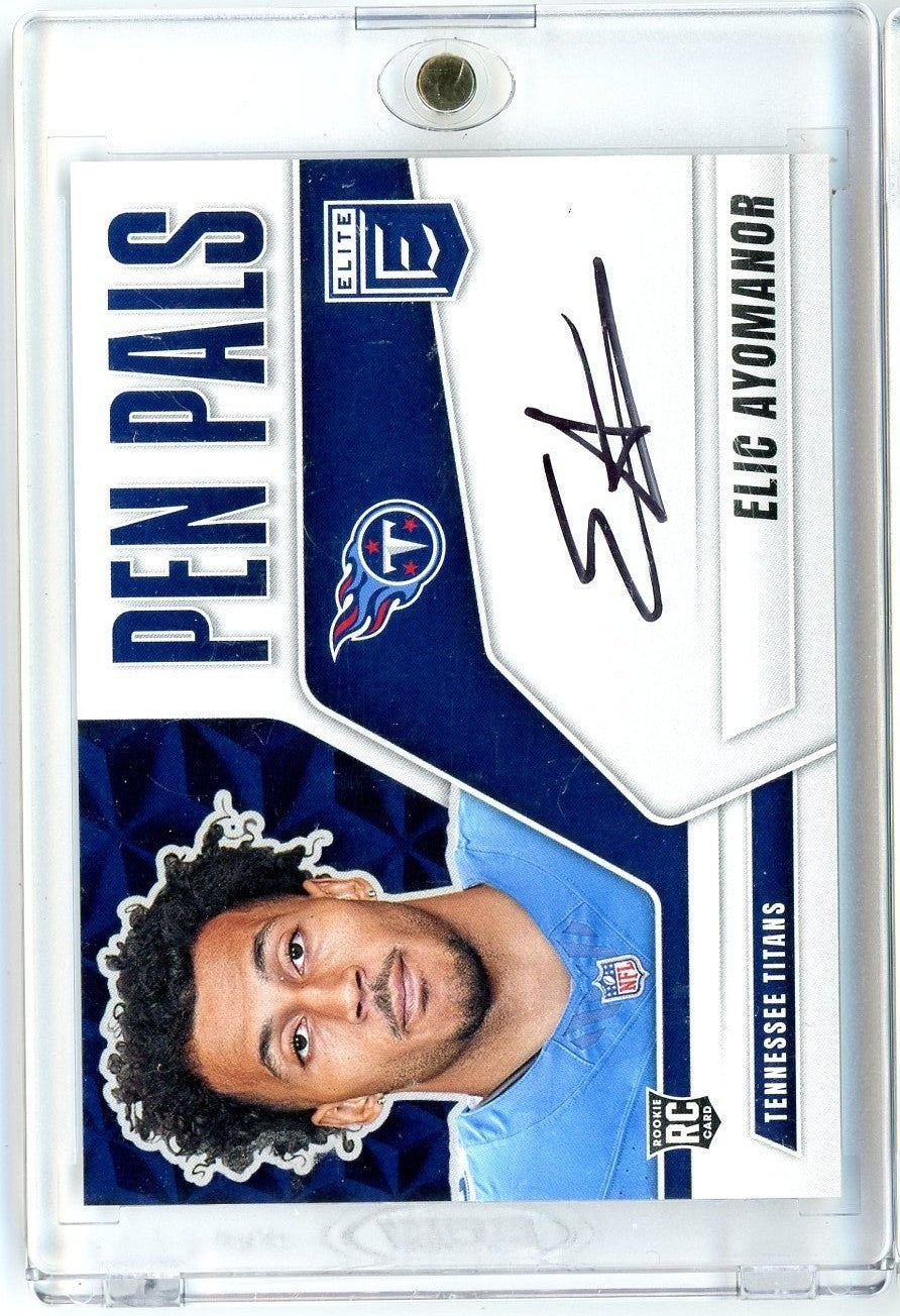 2025 Donruss Elite Pen Pals Elic Ayomanor #PPEYO Auto Rookie RC Card