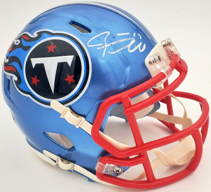 Ryan Tannehill Signed Titans Flash Blue Speed Mini Helmet Beckett #WN46893