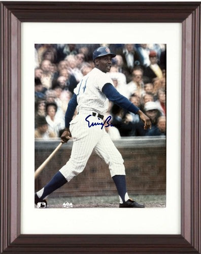 Ernie Banks signed Chicago Cubs MLB Licensed 8x10 Photo Framed - COA/HOF/2X MVP