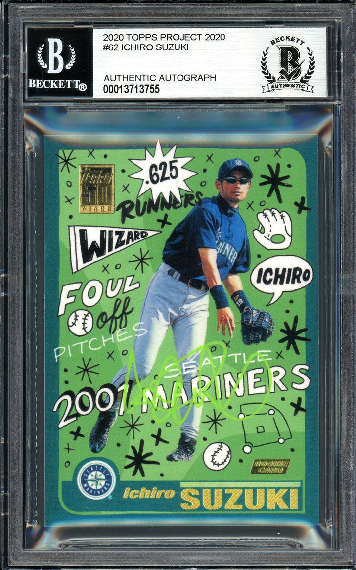 Ichiro Suzuki Auto Signed Topps Project 2020 Sophia Chang Card 62 #4/10 Beckett