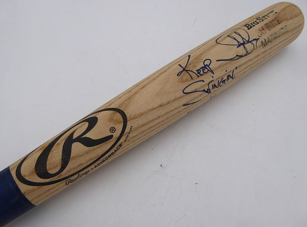 Jay Buhner Auto 1998 Game Issued Rawlings Bat Mariners "Keep Swinging" Beckett