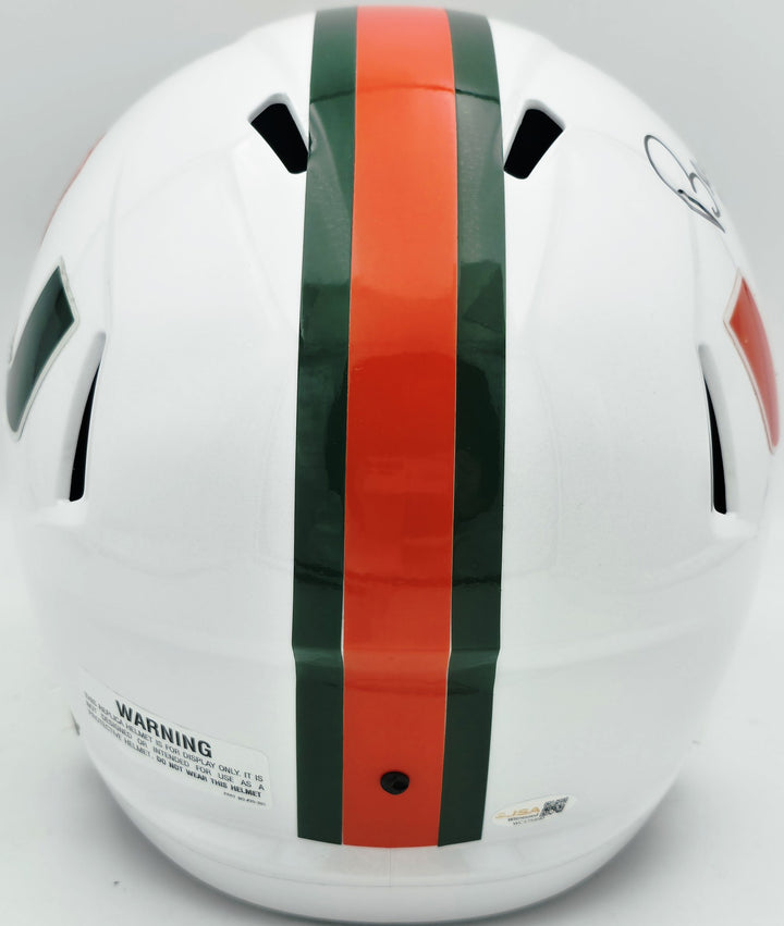 Bernie Kosar Auto Hurricanes White Full Size Speed Replica Helmet JSA Witness