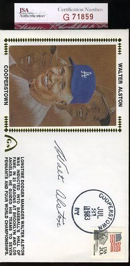 Walt Alston Hof Signed Jsa Certed 1983 Fdc Autograph