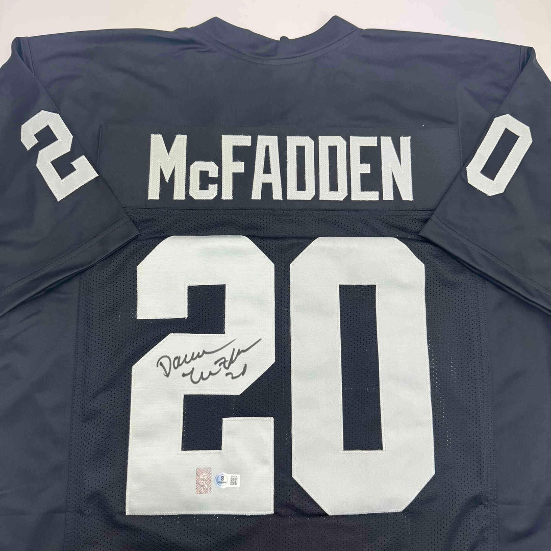 Autographed/Signed Darren McFadden Las Vegas Oakland Black Jersey Beckett COA
