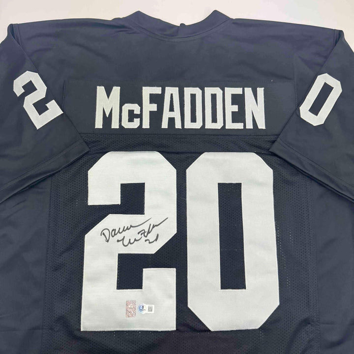 Autographed/Signed Darren McFadden Las Vegas Oakland Black Jersey Beckett COA