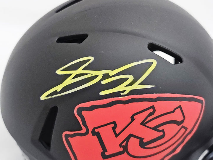 Skyy Moore Signed Kansas City Chiefs Eclipse Black Speed Mini Helmet Beckett Wit