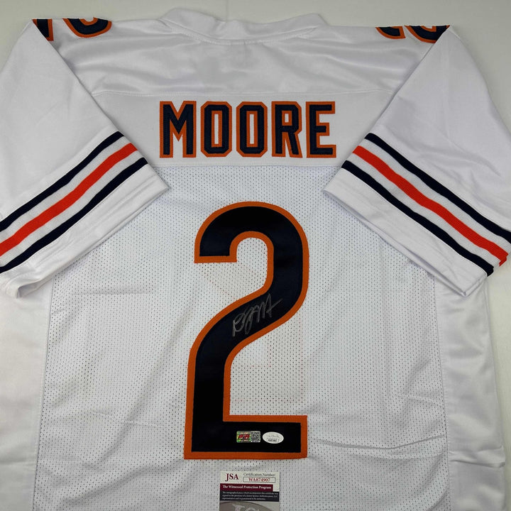 Autographed/Signed D.J. DJ Moore Chicago White Jersey Beckett BAS COA