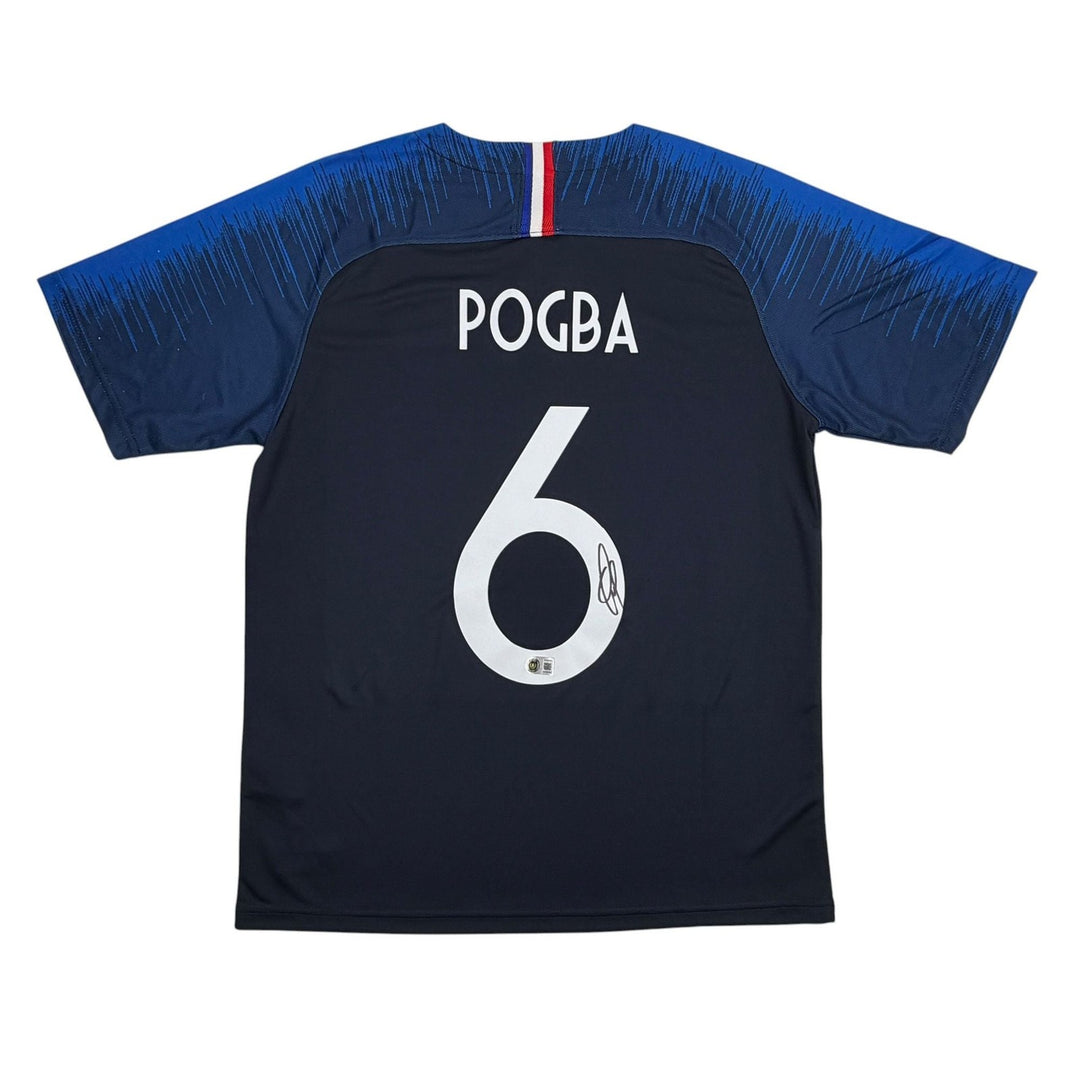 Autographed/Signed Paul Pogba France Blue Soccer Jersey Beckett BAS COA