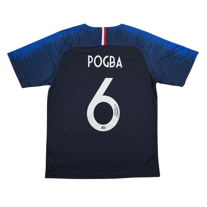 Autographed/Signed Paul Pogba France Blue Soccer Jersey Beckett BAS COA