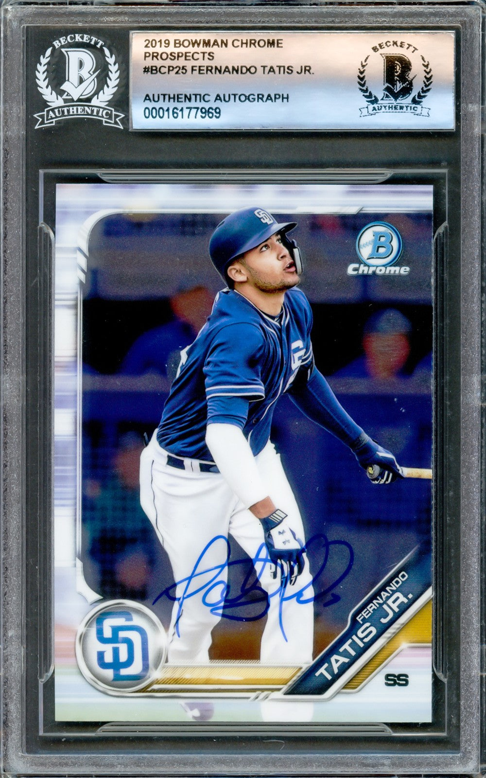 Fernando Tatis Jr. Signed 2019 Bowman Chrome Prospects RC #BCP25 San Diego