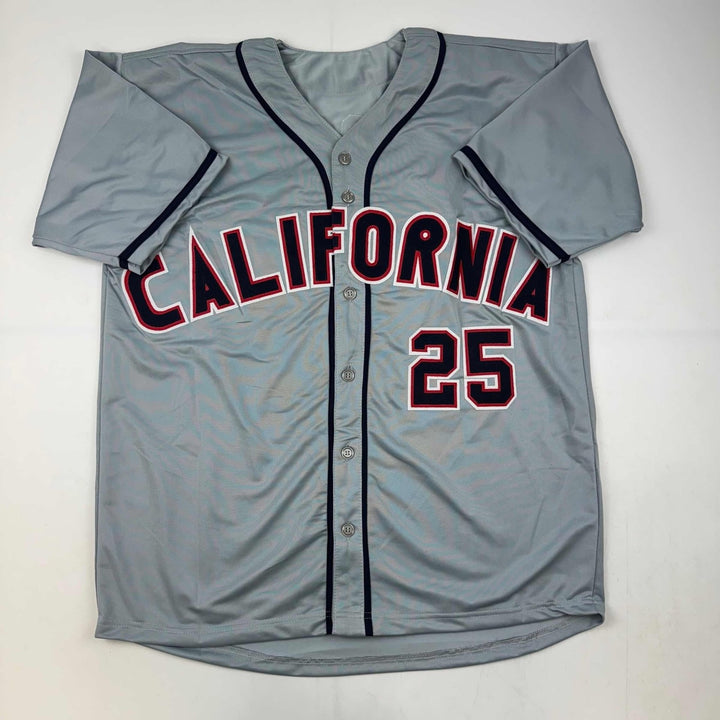 Autographed/Signed Jim Abbott California Angels Grey Jersey Beckett Holo