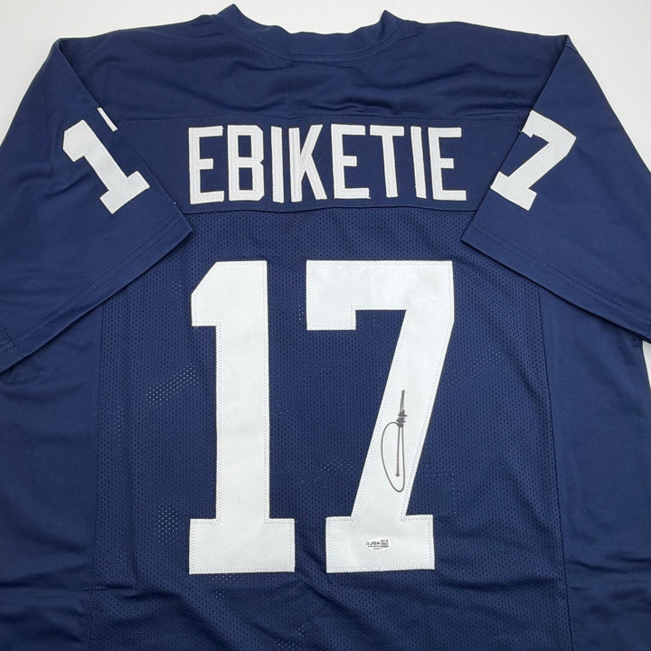 Autographed/Signed Arnold Ebiketie Penn State Blue College Jersey JSA COA