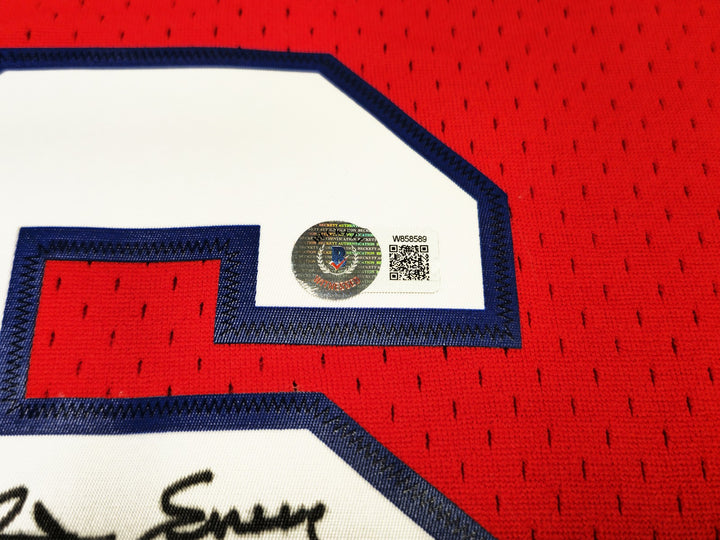 76ers Julius Dr J Erving Auto Red Mitchell Ness Swingman 82 Jersey 83 Champ BAS