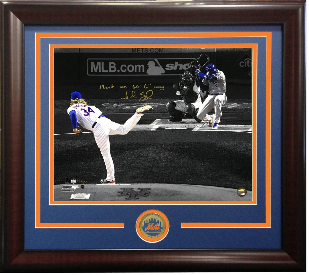 Noah Syndergaard signed meet me 60 ft 16x20 photo framed coin auto /100 Steiner