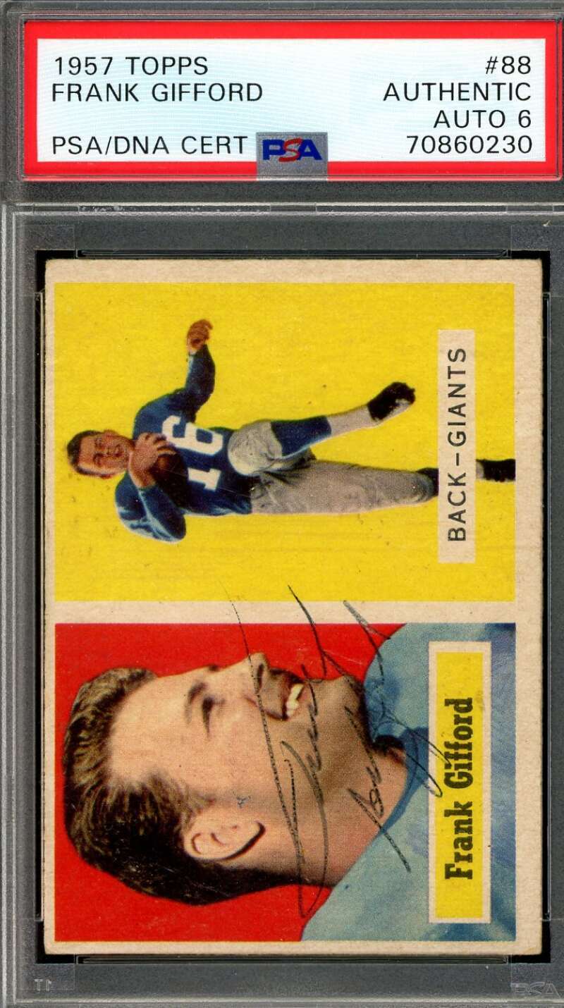 Frank Gifford PSA DNA Vintage Signed 1957 Topps Autograph