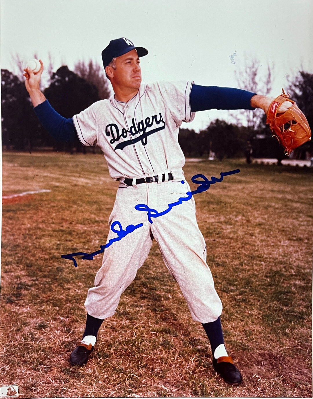 Duke Snider signed Brooklyn Dodgers MLB 8x10 Photo imperfect- Tuff Stuff COA