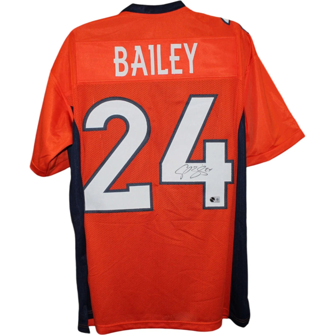 Champ Bailey Autographed Denver Pro Style XL Jersey Orange Beckett Witness 58655