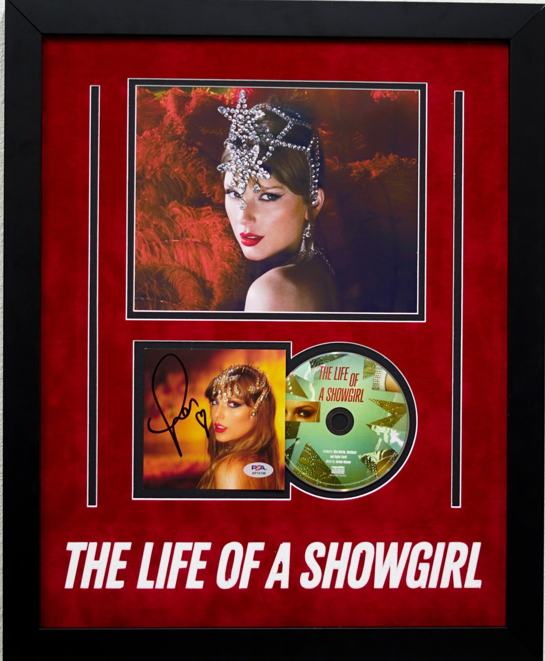 Taylor Swift Signed CD Cover Custom Framed PSA The Life of a Showgirl