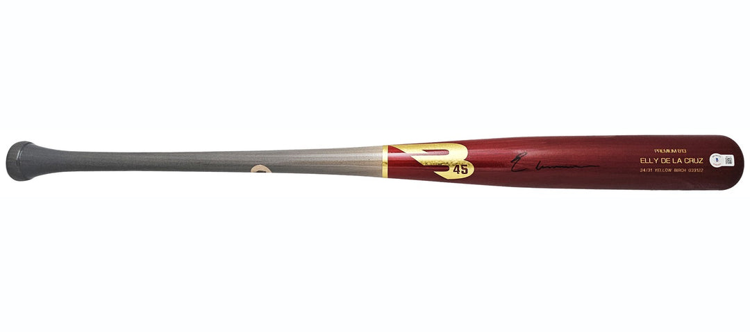 Elly De La Cruz Auto Signed Red B45 Player Model Bat Cincinnati Reds Beckett Wit