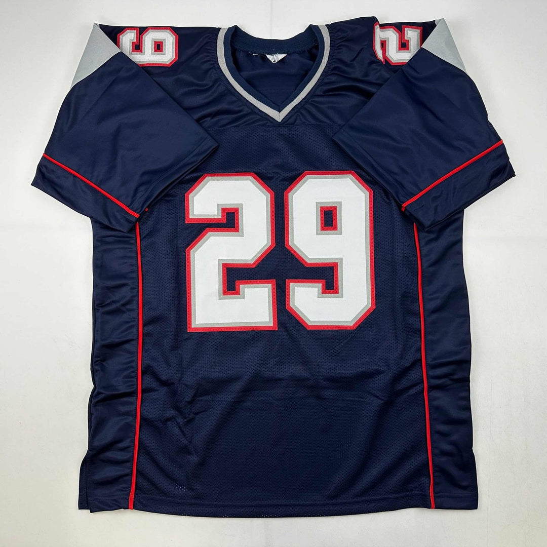 Autographed/Signed LeGarrette Blount New England Blue Jersey JSA COA