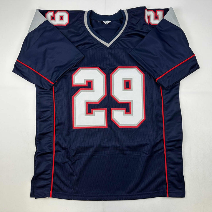 Autographed/Signed LeGarrette Blount New England Blue Jersey JSA COA
