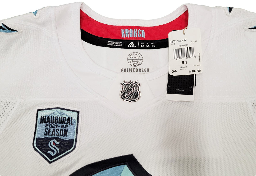 Kraken Matty Beniers Auto White Adidas Inaugural Jersey "1st Draft Pick Fanatics